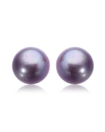 Load image into Gallery viewer, 11mm metallic grey freshwater pearl stud earrings
