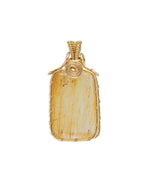 Load image into Gallery viewer, medium golden rutilated quartz amulet pendant
