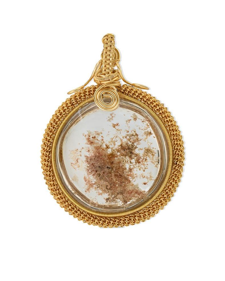 chunky oval seabed world phantom quartz pendant