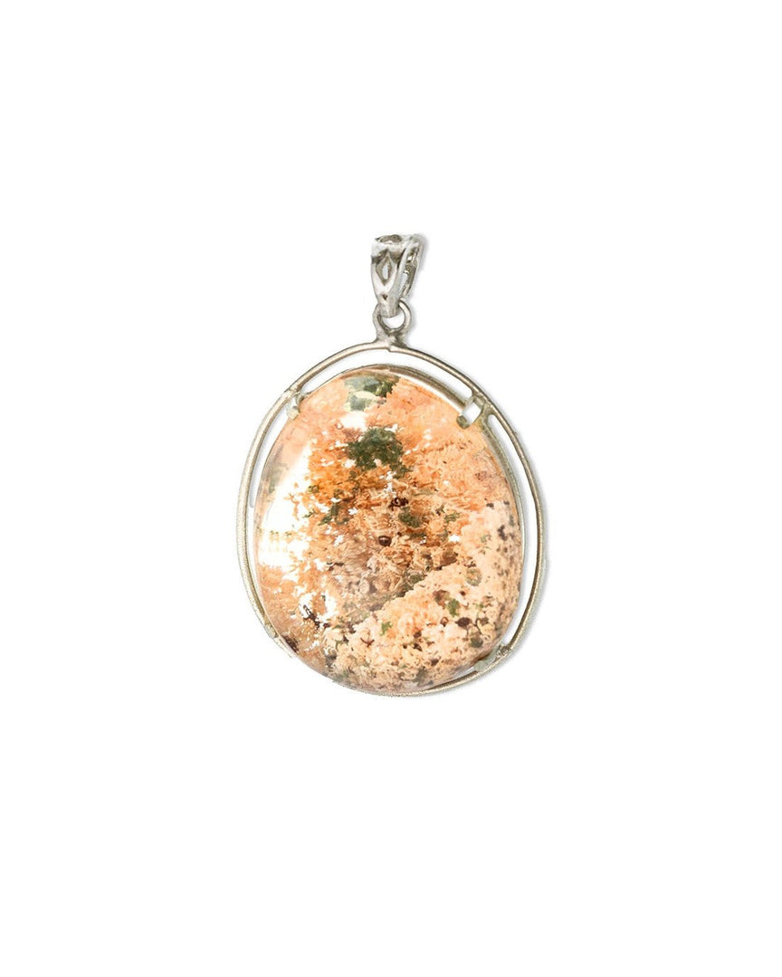 seabed world phantom quartz pendant in silver setting