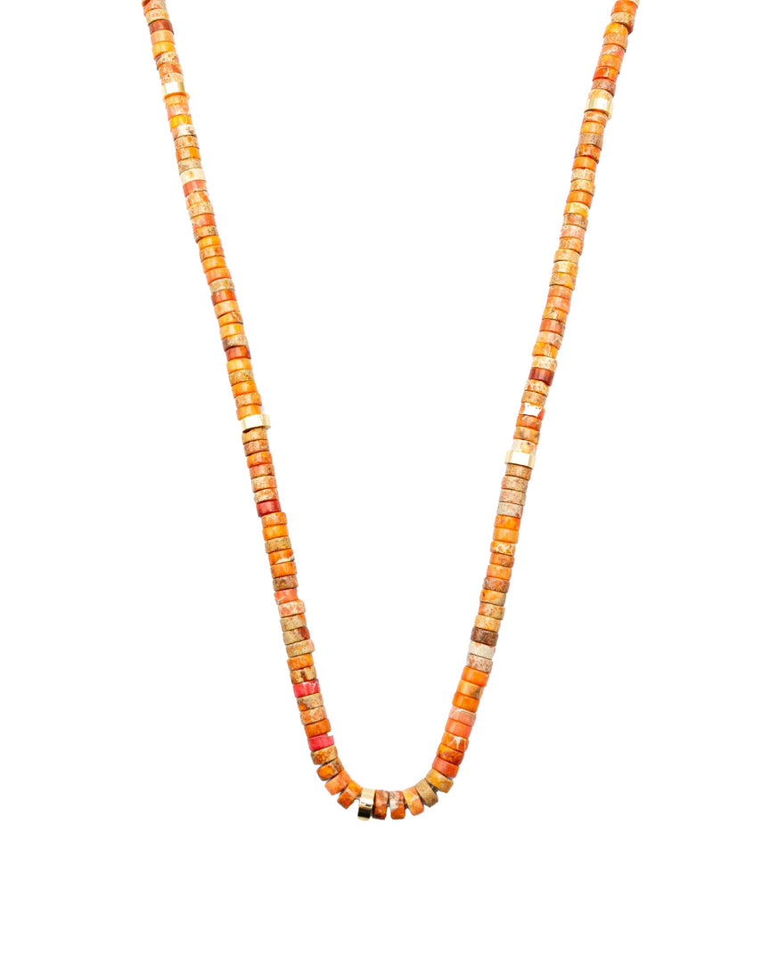 Orange Chalcedony Stone Necklace