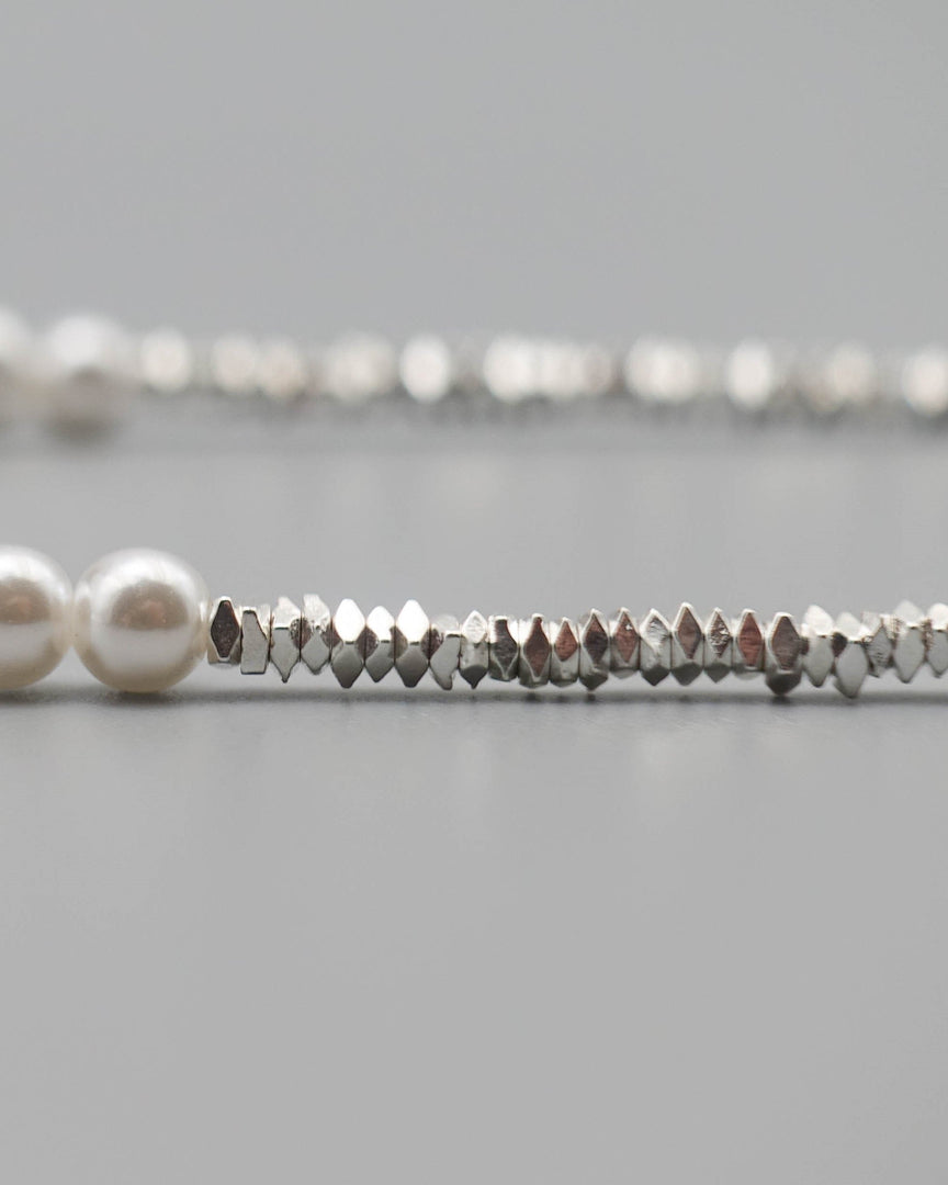 Gravel Stone Beaded Pearl Necklace