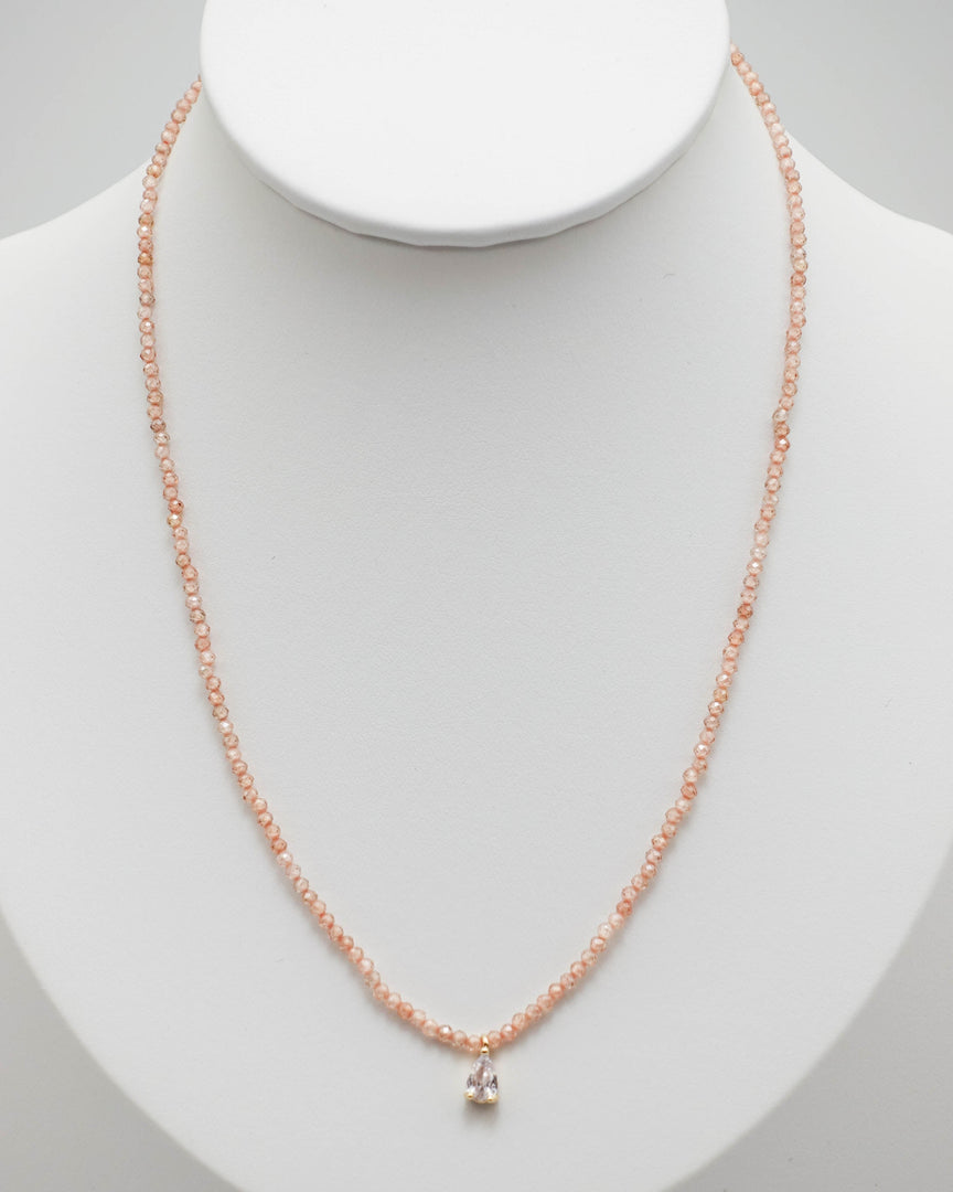 Pink Crushed Stone Necklace