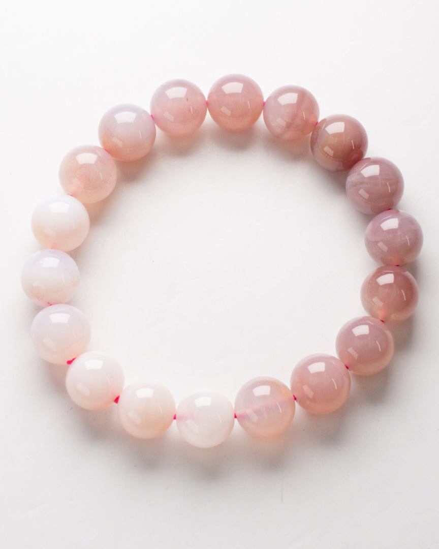 Gradient Pink Agate Beads Bracelet