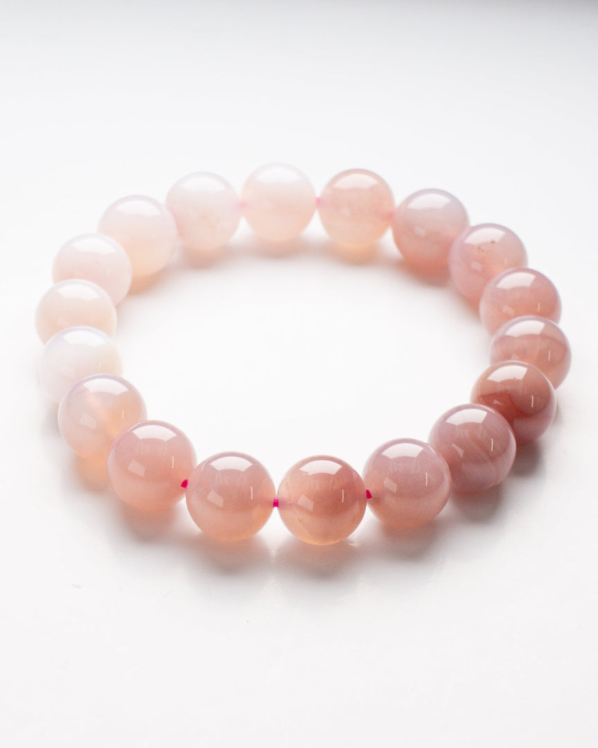 Gradient Pink Agate Beads Bracelet