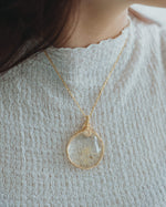 Load image into Gallery viewer, mirror golden rutilated quartz pendant
