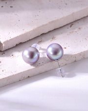 11mm metallic grey freshwater pearl stud earrings