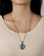 Load image into Gallery viewer, vintage natural aquamarine silver pendant
